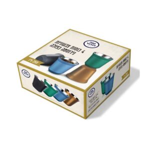 סט 4 כוסות צבעוניות נירוסטה כפולה 250 מ"ל