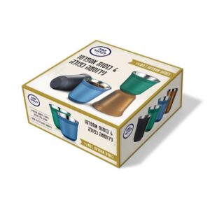 סט 4 כוסות אספרסו נירוסטה כפולה 80 מ"ל