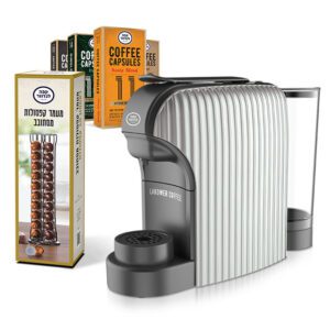 מכונת קפסולות לנדוור LUNA + מעמד לקפסולות + 40 קפסולות